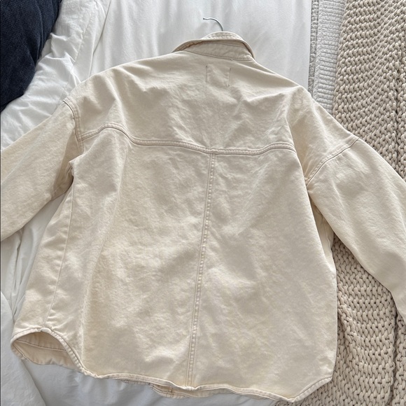 Stoosh Cream Oversized Button-Up Shacket - Picture 2 of 3
